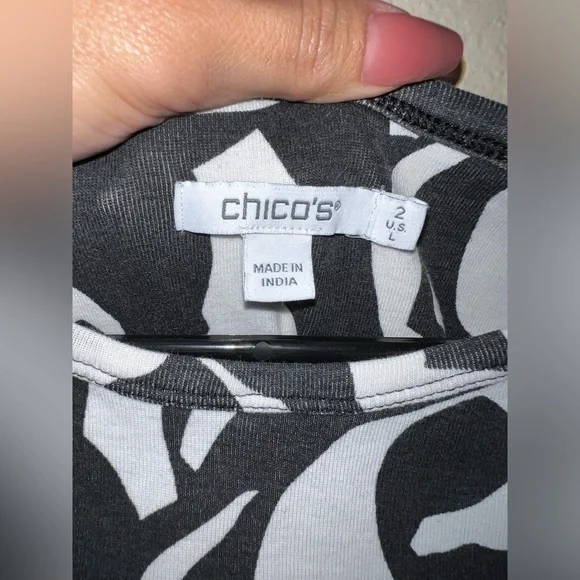 Chicos Long Sleeve Print Top - Picture 2 of 3